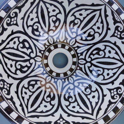 Premium Moroccan Fez Ceramic Sink – Multiple Sizes (25–50 cm)