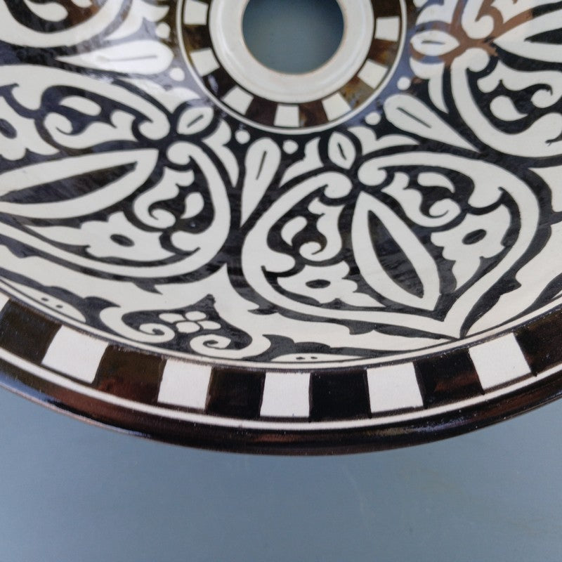 Premium Moroccan Fez Ceramic Sink – Multiple Sizes (25–50 cm)