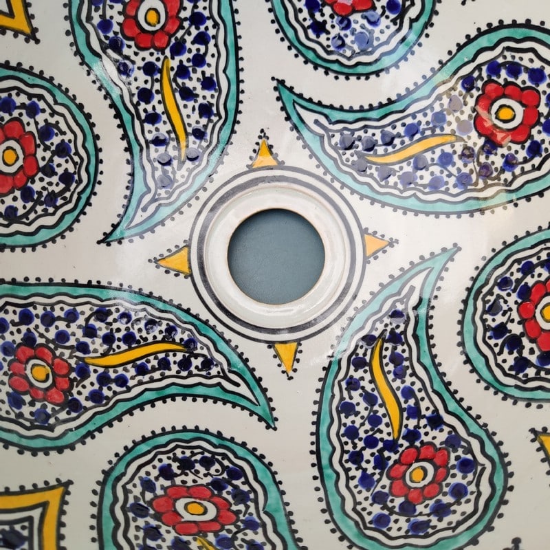 Lavabo en céramique Marocain Fez Multicolore – Plusieurs tailles (25–50 cm)