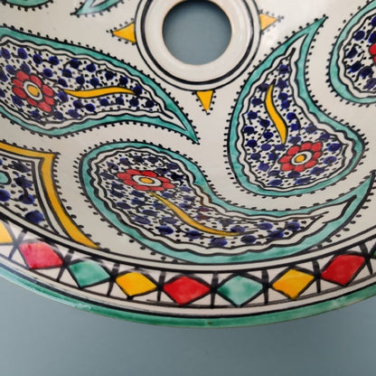 Lavabo en céramique Marocain Fez Multicolore – Plusieurs tailles (25–50 cm)