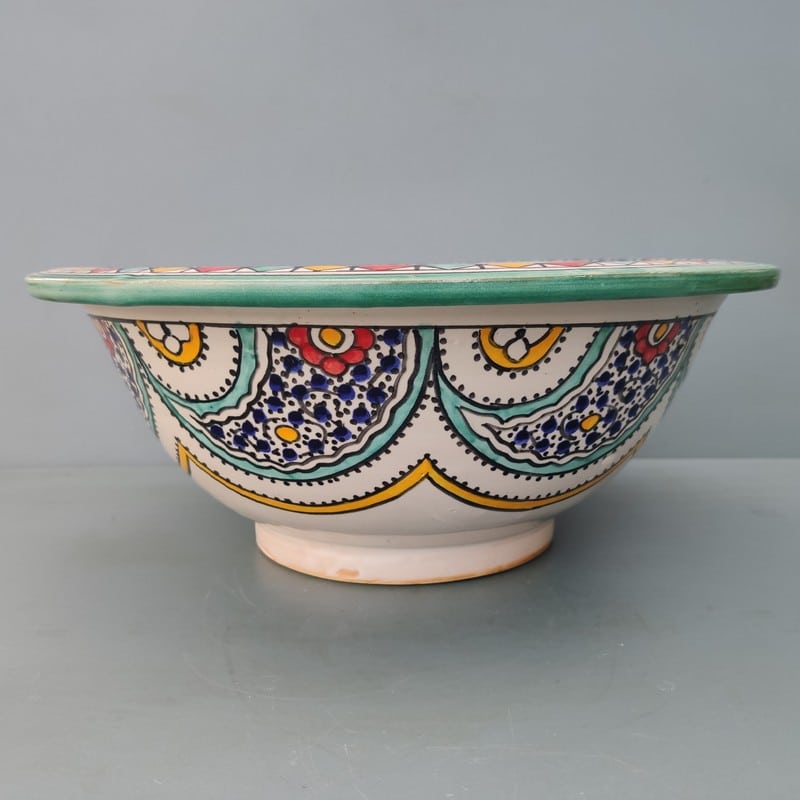 Lavabo en céramique Marocain Fez Multicolore – Plusieurs tailles (25–50 cm)