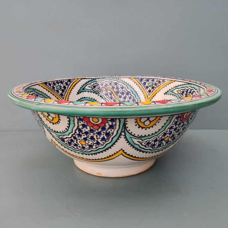 Lavabo en céramique Marocain Fez Multicolore – Plusieurs tailles (25–50 cm)