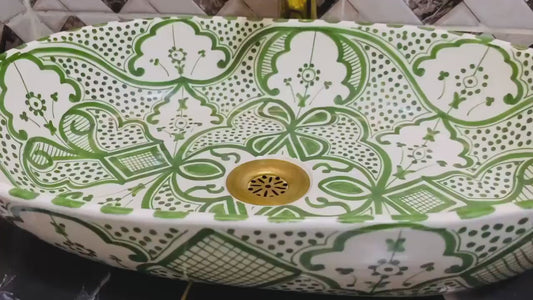 Oval Moroccan Sink Hand-Painted Oval Bathroom Sink