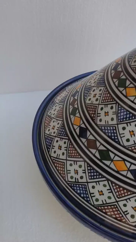 Multicolor Moroccan Serving Tagine – Decorative Ceramic Food Presentation Dish (Copie)